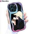 Jizetin for Vivo V25 5G / V25E Back Cover Elegant Girl Cream Wavy Edge Soft Silicone Phone Case. 