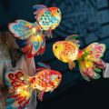 Handheld Light Toy Handmade Goldfish Lantern DIY Traditional Colorful Paper Lamp Kit Glowing Portable Mid Autumn Craft Family. 