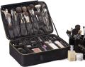 Cosmetic Bag, Portable Travel Makeup Case, Large Professional Makeup Brush Makeup Supplies Storage Box, Black. 