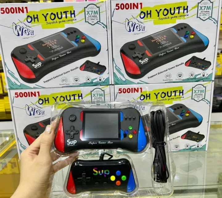 X7M%203.5%20inch%20Game%20Console%20Built-in%20500+%20Video%20Games%20TV%20Support%20with%20AV%20Cable%20Output%20and%201%20Joystick%20Rechargeable%20Game%20Box%20-%20Image%206