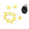 (COKP) 10 Pcs AC 275V 0.22UF Polypropylene Film Safety Capacitors MPX & 1x Solder Lug Terminals IEC 320 C14 Filter. 