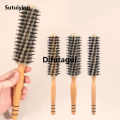 Difutagui Natural Boar Bristle Roller Brush Barber Hair Roller Wood Hair New style Luxury Brush Round Barrel Hair Comb For Women Curly Hair Hairdressing. 