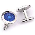 Kqueebee 1 Pair Fashion Men's Cufflinks Fashion Round Eyes Shirt Cufflinks Cuff Links Mens (Silver+Blue) & 1 Pair Fashion Diamond Colorful Glass Cufflinks Cuff Links Women Mens (Blue). 