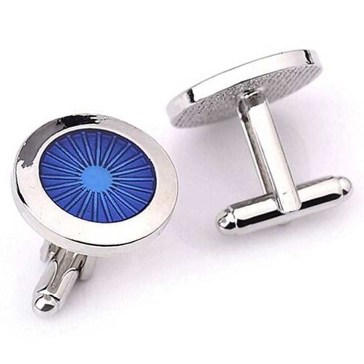 Kqueebee%201%20Pair%20Fashion%20Men's%20Cufflinks%20Fashion%20Round%20Eyes%20Shirt%20Cufflinks%20Cuff%20Links%20Mens%20(Silver+Blue)%20&%201%20Pair%20Fashion%20Diamond%20Colorful%20Glass%20Cufflinks%20Cuff%20Links%20Women%20Mens%20(Blue)%20-%20Image%203