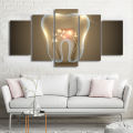 5 Panel Geometric Tooth Dental X-Ray Canvas Painting Wall Art Shining Tooth Posters and Prints for Dentistry Wall Decor No Frame. 