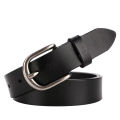 Women Leather Belt Black Casual Waist Belt for Women  with Metal Pin Buckle. 
