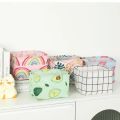 Wifu Cotton Linen Set of 3, 5 and 10 Small Foldable Basket for Closet Organizing, Multipurpose Storage Box Hamper for Clothings, Socks, Underpants, Kids Toy. 