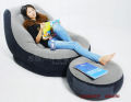 Modern Inflatable Sofa with Footstool – Portable Foldable Air Couch for Indoor & Outdoor Use | Thickened Design, Multi-Color Lounge Chair for Bedroom, Living Room or Camping. 
