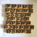 Wooden Stamps Nepali Letters. 