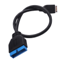 3X USB 3.1 Front Panel Header to USB 3.0 20Pin Header Extension Cable for Motherboard 20cm. 