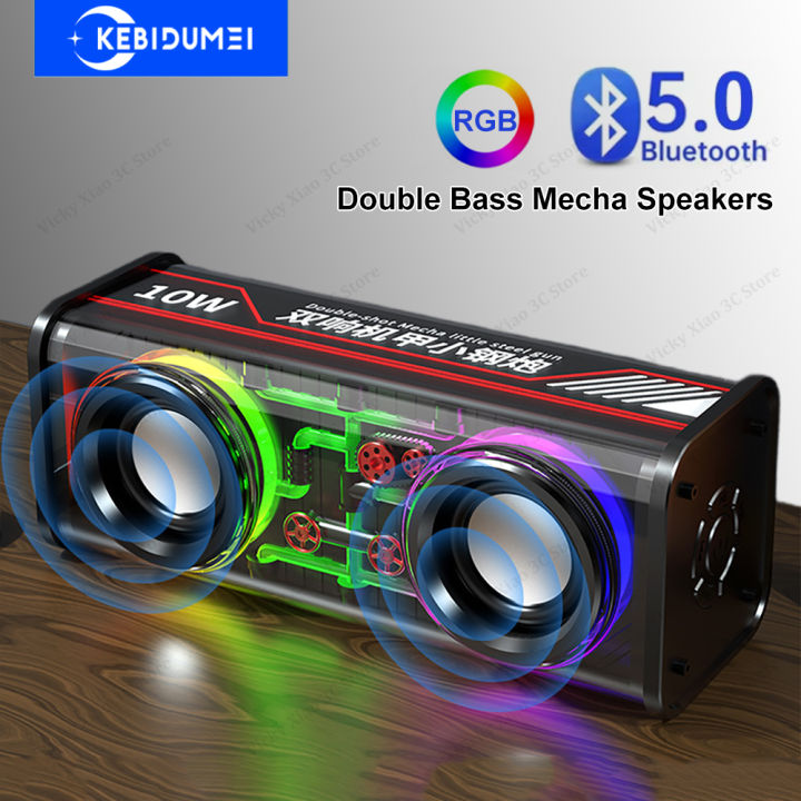 RGB Light Effect Speaker Wireless h Transparent Mecha 1800mA Bluetooth ...