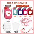 High Quality 25/50Pcs Valentines Day Cards Kraft Paper Heart Window Valentine Exchange Cards Clear Sealed Bags Candy Jar Cards Valentines Day. 