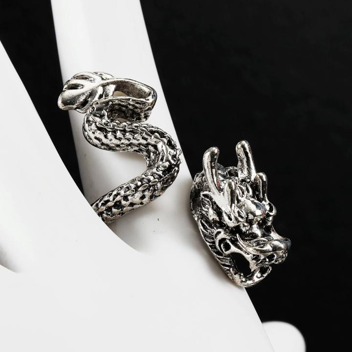 VaryGood Gothic Vintage Dragon Ring For Men