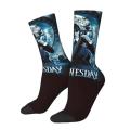 Kuying Fashion Wednesday Addams Men Women Crew Socks Unisex Cute Nevermore Academy Spring Summer Autumn Winter Dress Socks. 