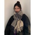 Pebbles Nepal Korean Style Plaid  Warm Scarf for Women. 