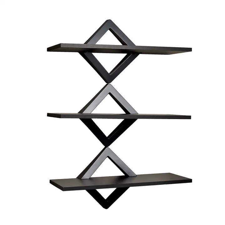 Diamond Wall Rack Home Wall Décor Beautiful Floating Diamond Shelf Rack In Black (3 Pc ...
