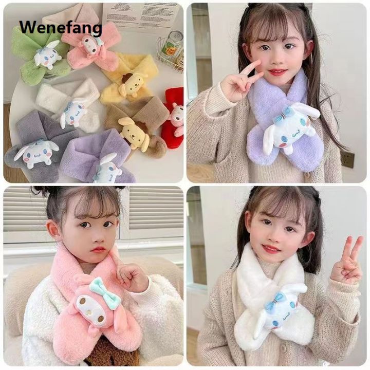 Wenefang%20Sanrio%20Plush%20Scarf%20Kuromi%20Melody%20Children's%20Winter%20Plush%20Scarf%20%E3%80%902025%20Version%E3%80%91%20Cinnamoroll%20Pochacco%20Imitation%20Rabbit%20Fur%20Baby%20Neck%20Thickened%20-%20Image%202