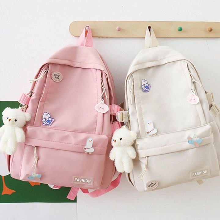 Bear%20Pendant%20Solid%20Color%20Backpack%20Cute%20Badge%20Large%20Capacity%20Shoulder%20Bag%20Handbag%20Students%20School%20Bag%20Students%20-%20Image%207
