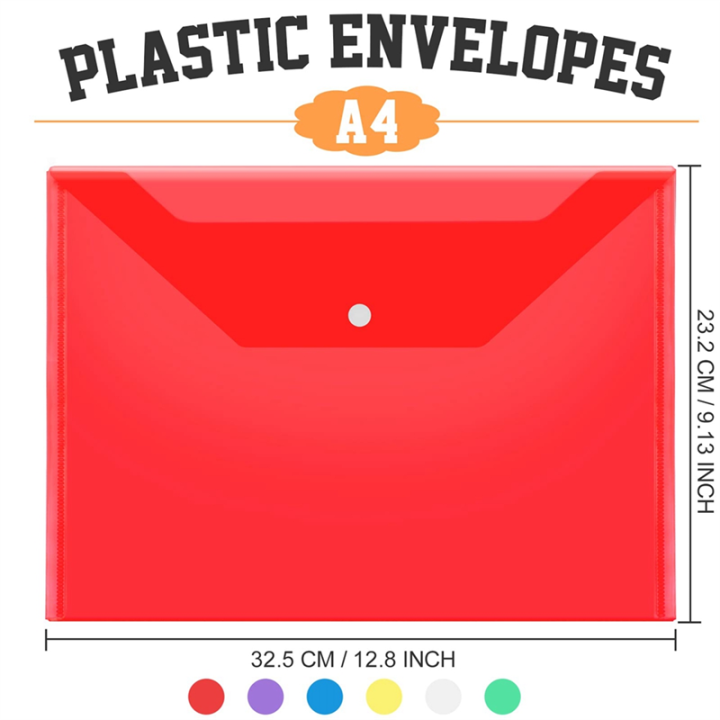 24Pack%20Plastic%20Envelopes%20with%20Snap%20Closure,%20Plastic%20File%20Folders%20for%20Documents%20A4%20Clear%20Envelopes%20Folders,File%20Bags%20About%2033x24cm%20-%20Image%203