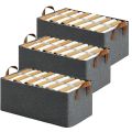 3Pcs Wardrobe Portable Clothes Organizing Storage Box | Storage Space Saver. 