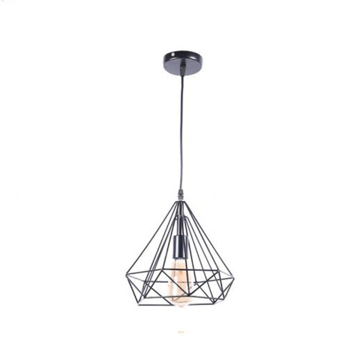 Black%20Metal%20Diamond%20Shape%20Single%20Hanging%20Light%20-%20Image%202