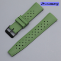 Zhusuowang Suitable for Seiko No. 5 Starfish Strap SSC663 Water Ghost Abalone Canned Fluorine Rubber Watch Strap 20 22mm Quick Release. 