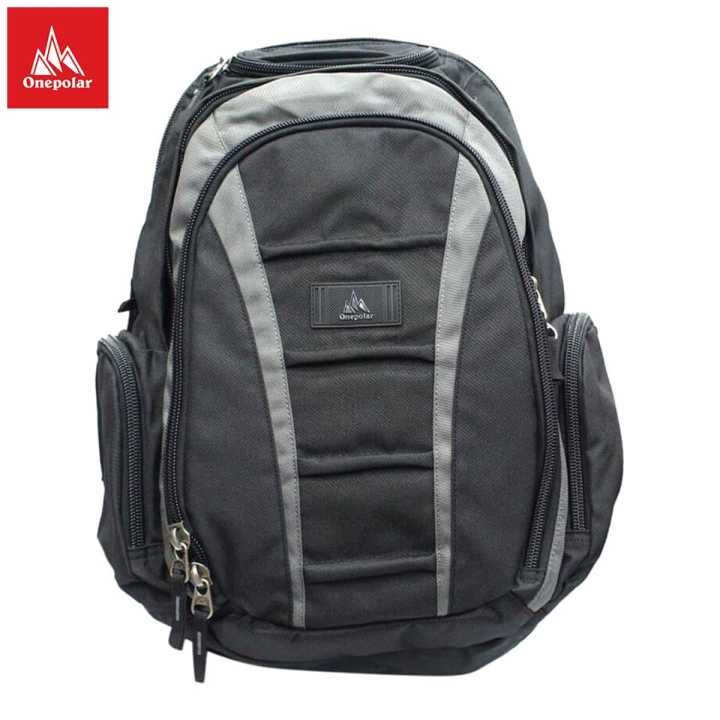 One Polar 1298 Grey/Black Laptop Bag With Raincover