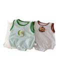 2025 spring baby cotton thin sleeveless one-piece ha coat 0-3 years old baby Korean version fashion. 