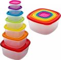 Rainbow Food Containers -Set of 7 Pcs - For Easy Storage of Food , Grains , Flours , Spices Etc.. 