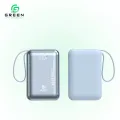 Green Turbo Mini Power Bank | 20000mAh Capacity | 22.5W Fast Charging | Ultra Slim & Compact | Built-in Cable | PD Input/Output | LED Digital Display | Li-Polymer Battery | Pocket-Friendly | Lanyard | 6 Months Warranty| | Travel Ready | UV Coated. 