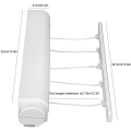 2X Retractable Clothesline Telescopic Indoor Outdoor Wall Mounted Clothes Dryer Line Drying Rope Hanger (5 Lines). 