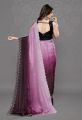 Latest Chinnon Peding saree with beautiful work with blouse Two tone saree | Trendy Party & Festive Wear | Traditional Ethnic Fashion | Buy Online. 