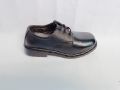 Black Leather School Shoes For Children. 