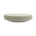 White Melamine Snack Plate Set – 8" Diameter, Break-Resistant, Stain-Resistant (Set of 6). 