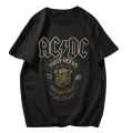 AC/DC Band Printed T-Shirt For Men And Women - Black | Fashion Cotton Round Neck Half Unisex T-Shirt. 