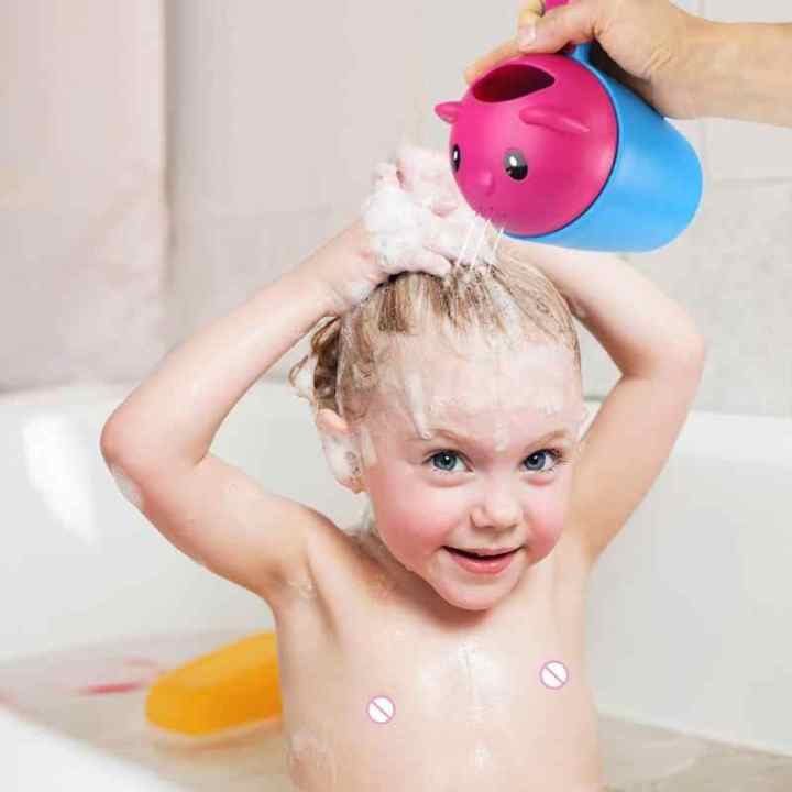 Baby Bath Hair Wash Shower Eye Shield Shampoo Bear Cup Rinse Sprinkler ...