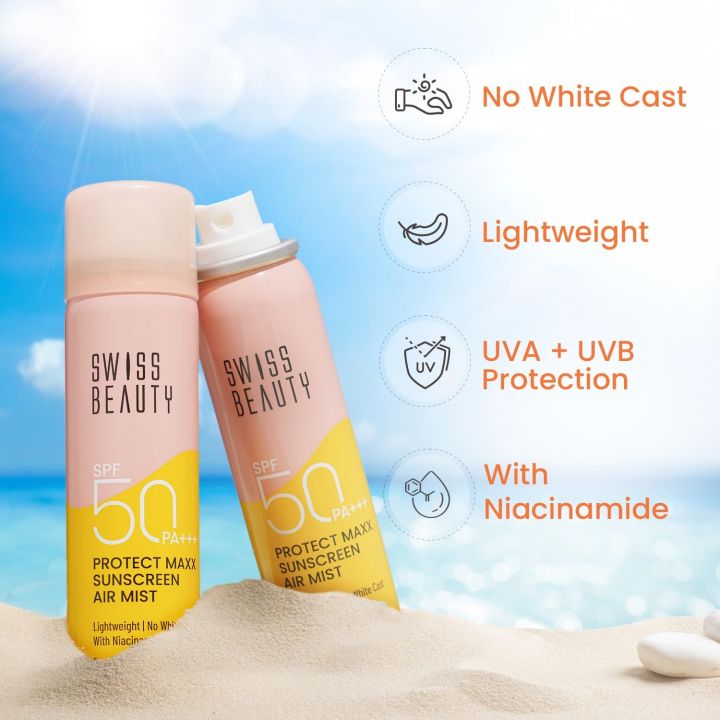 Swiss Beauty Protect Maxx Sunscreen Air Mist SPF50 PA+++ 80ml