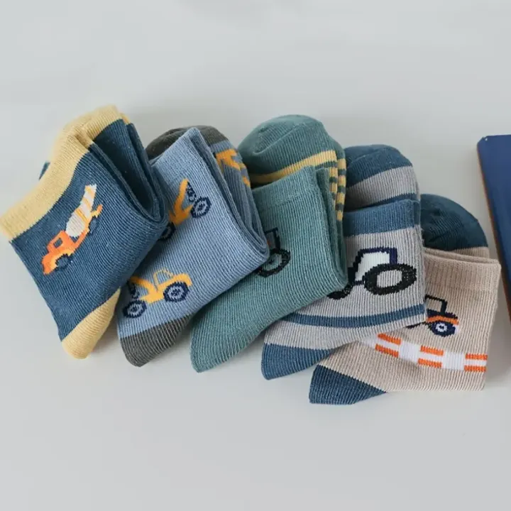 Korean%20Winter%20Cute%20Printed%20Socks%20For%20Kids%20-%200%20To%203%20Yrs%20-%205%20Pairs%20-%20Image%202