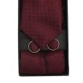 Maroon Neck Tie With Cufflinks And Pocket Square For Men. 