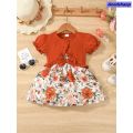 NEW Anedshaop Special Clothes for Kids Girl 1-6 Years 2PCS Set Sling Floral Dress Solid Short Sleeves Overcoat Costume Summer Dress Girl Outfit. 