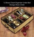 Nonwoven Transparent Creative Shoes Cabinet Dust-Proof 12 Grids Storage Bag Organizer Holder Under Bed Closet. 