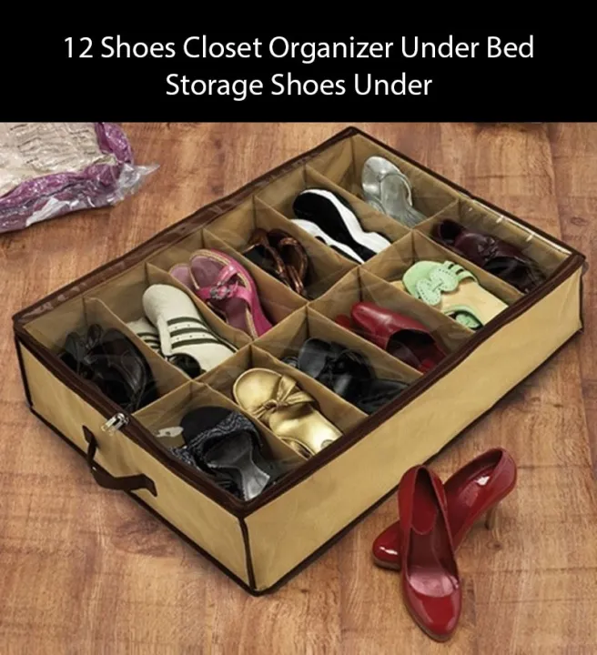 Nonwoven%20Transparent%20Creative%20Shoes%20Cabinet%20Dust-Proof%2012%20Grids%20Storage%20Bag%20Organizer%20Holder%20Under%20Bed%20Closet%20-%20Image%206