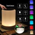 Portable Speaker Wireless Night Light Bluetooth Touch Control Color LED Bedside Table Lamp. 