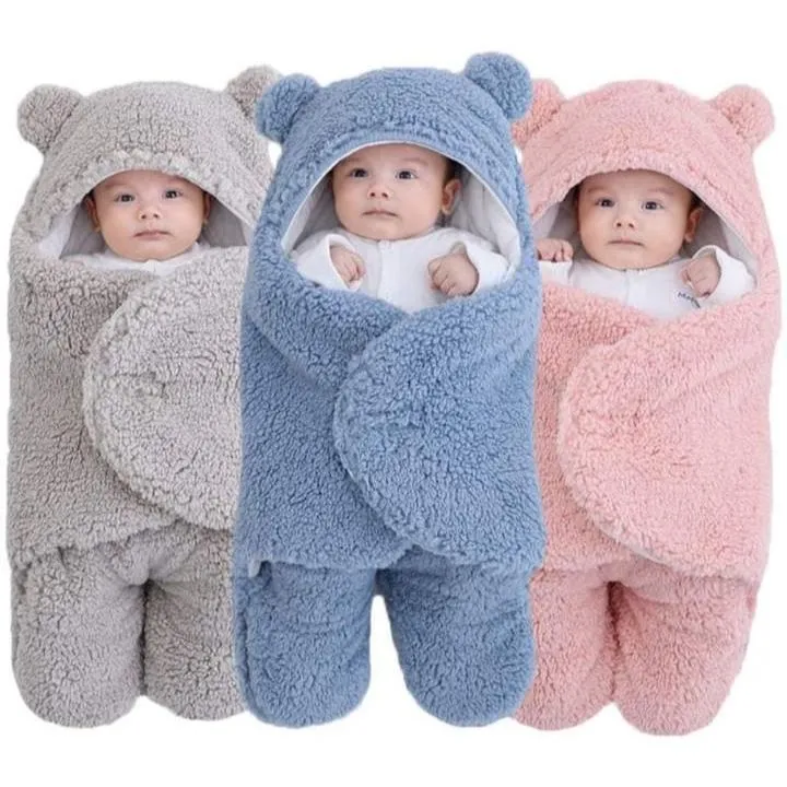 Newborn%20Baby%20Hooded%20Blanket%20Sleeping%20Bag%20Sack%20Swaddle%20Infant%20Winter%20Warm%20Fleece%20Receiving%20Blanket%20with%20Legs%20Knit%20Stroller%20%20Wrap%20(%200-8%20)%20Month%20-%20Image%202