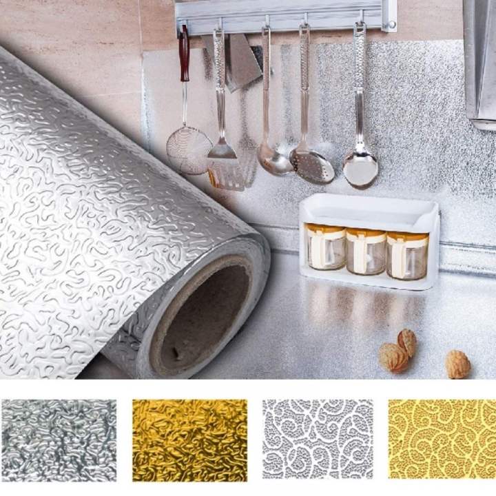 Kitchen%20Silver%20Oil%20Proof%20Waterproof%20Paper%20Aluminum%20Foil%20Backsplash%20Sticker%20Roll%20Stove%20Cabinet%20Liner%20Decor%20Self%20Adhesive%20Wallpapers%20(3m%20x%2061%20cm)%20-%20Image%203