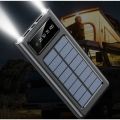 SOLID SP01 Solar Power Bank Built Cables 10000mAh Solar Charger 2 USB Ports Powerbank With LED Light. 