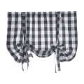 Certiou Bedroom Curtain Plaid Print Sunshade Valance Curtain for Kitchen Bathroom Bedroom Decor Style Roman Bow Design Short Curtain. 