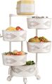 5 Layer Plastic Round Rotating Fruit Vegetable Kitchen Home Storage Basket Shelf. 