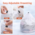 Adjustable Drawstring Mesh Laundry Bags Set - Large Capacity , Breathable , Thick Material for Washing Machine , Travel , Dorm , Apartment , Family (12 inches). 