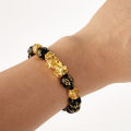 Obsidian Bacelet Unisex Wristband Gold Black Pixiu Wealth and  Luck Bracelet MNP. 